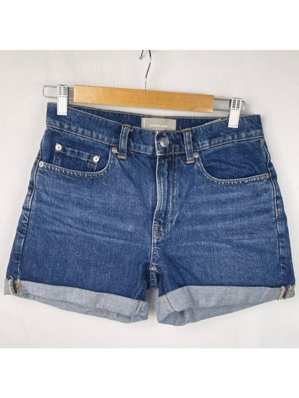 Everlane The denim Cut Off Shorts mid rise 100% cotton size 25